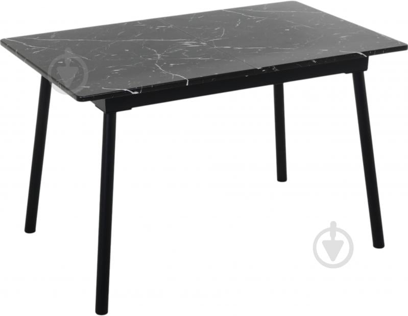 Стол Эдисон 1200(1550)x730x760мм мрамор черный/черный - фото 1