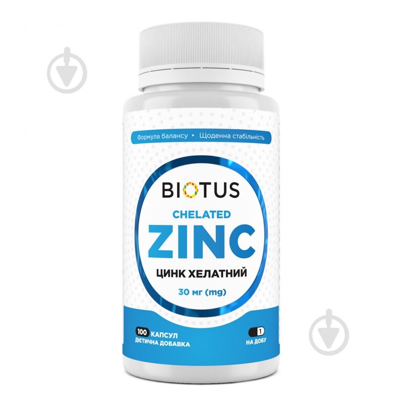 Мінерал Biotus Хелатний цинк 30мг, Chelated Zinc, Biotus, 100 капсул 100 шт./уп. 300 г - фото 1