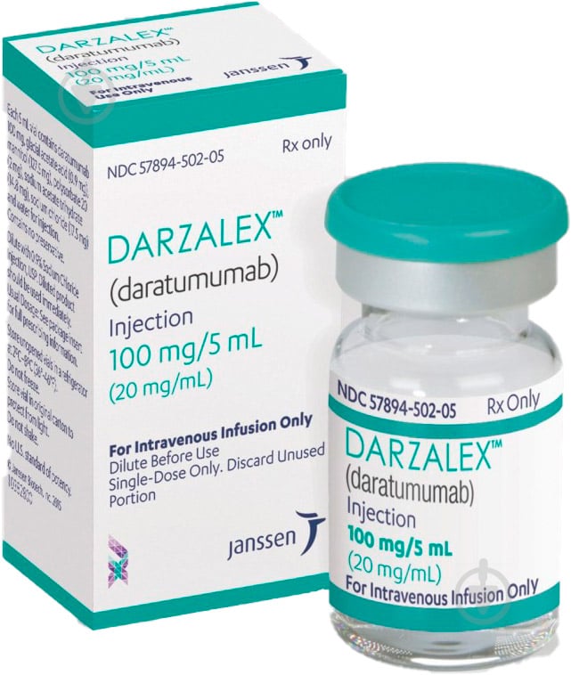 Дарзалекс для р-ну д/інф. по 5 мл №1 у флак. концентрат 20 мг/мл - фото 1
