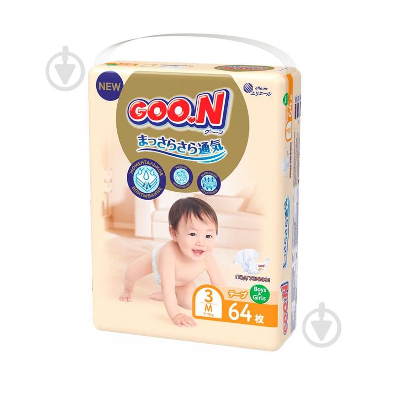 Подгузники Goo.N Premium Soft M 7-12 кг 64 шт. - фото 1