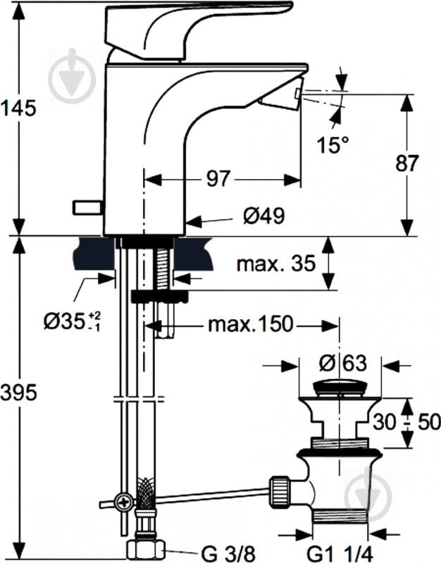 Змішувач для біде Ideal Standard Strada А5845АА - фото 5