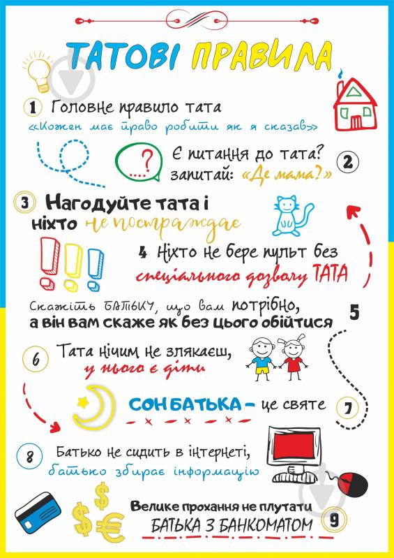 Постер Правила папы А4 New Posterclub - фото 1 Постер Правила папы А4 New Posterclub - фото 1