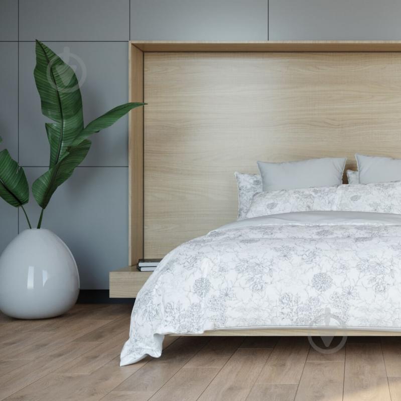 Комплект постельного белья Серий пион евро белый с рисунком Balak Home - фото 2 Комплект постельного белья Серий пион евро белый с рисунком Balak Home - фото 2