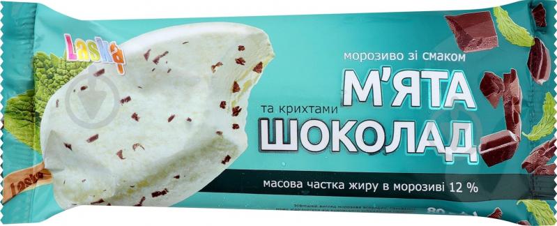 Мороженое Laska 12% Мята-шоколад 80г - фото 1 Мороженое Laska 12% Мята-шоколад 80г - фото 1