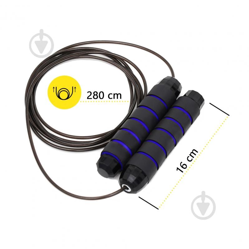 Скакалка Cornix скоростная для кроссфита Speed Rope Classic XR-0147 Black/Blue - фото 5