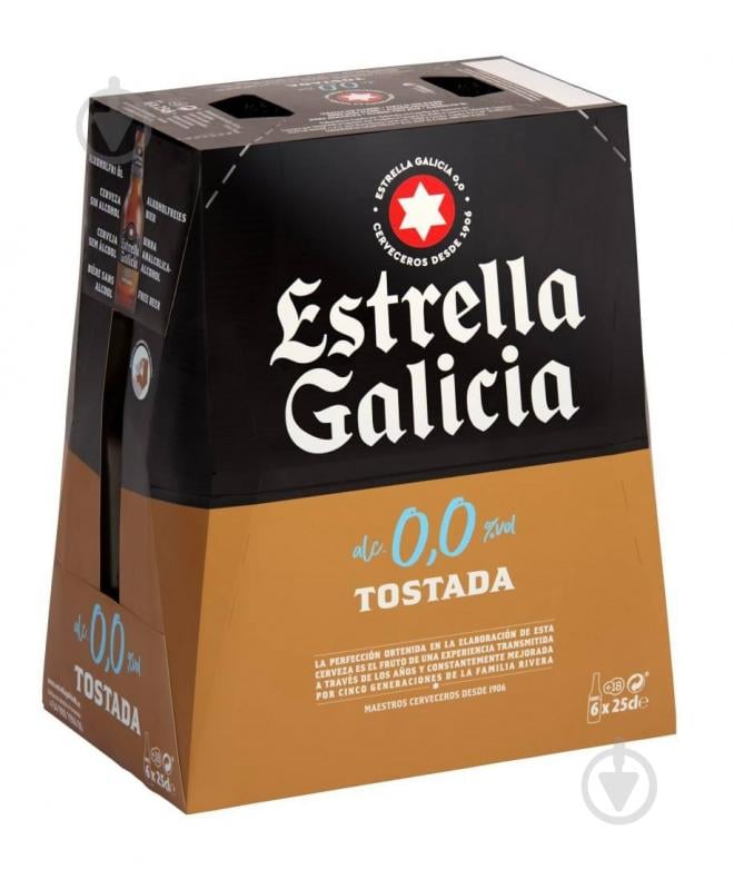 Пиво Estrella Galicia Tostada 6*0,25 л стекло - фото 1