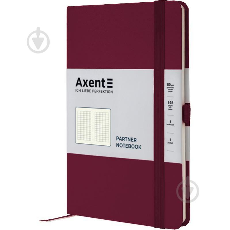 Книга для нотаток Axent Partner 125x195 96 арк. клітинка винна 8201-46-A - фото 2