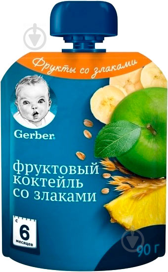 Пюре Gerber Фруктовый Коктейль 90 г - фото 1