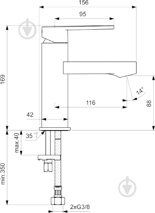 Змішувач для умивальника Ideal Standard Gio В0600АА - фото 4