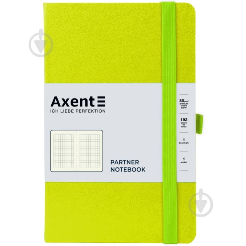 Книга для нотаток Axent Partner 125x195 96 арк. клітинка лимонна 8201-60-A - фото 4