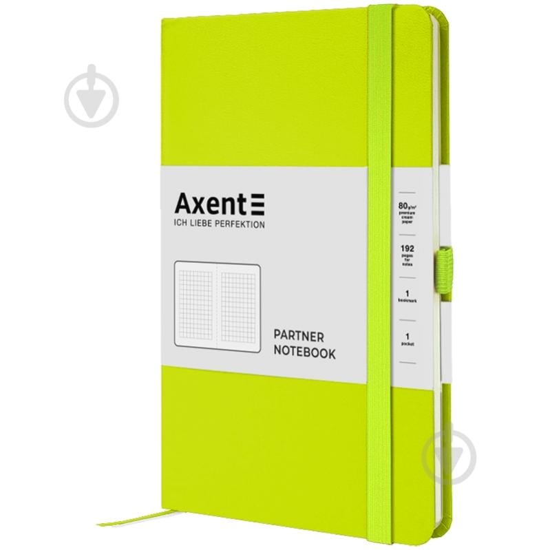 Книга для нотаток Axent Partner 125x195 96 арк. клітинка лимонна 8201-60-A - фото 1