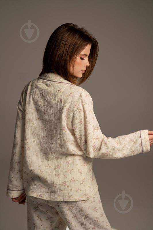 Пижама женская German Volf принт фиолетовые цветочки р. 2XL молочный (25133) - фото 6 Пижама женская German Volf принт фиолетовые цветочки р. 2XL молочный (25133) - фото 6