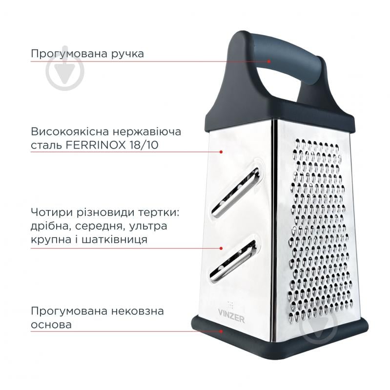 Терка многофункциональная Vinzer 4 в 1 50657 - фото 4
