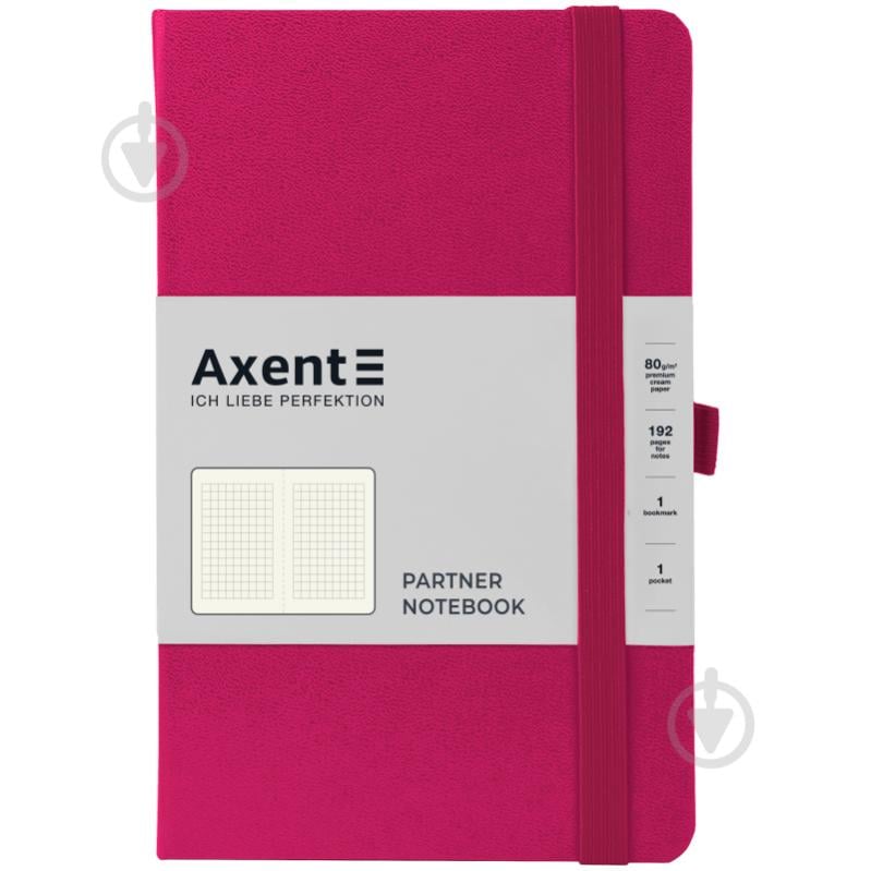 Книга для записей Axent Partner 125x195 96 лист. клетка малиновая 8201-50-A - фото 1