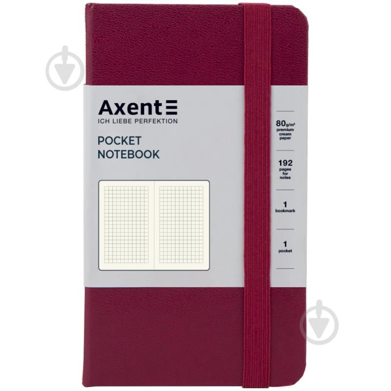 Книга для нотаток Axent Partner 95x140 96 арк. клітинка винна 8301-46-A - фото 1