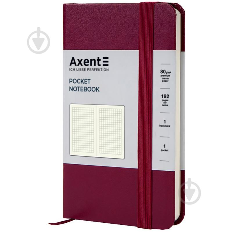 Книга для нотаток Axent Partner 95x140 96 арк. клітинка винна 8301-46-A - фото 3