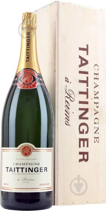 Шампанське Taittinger Brut Reserve біле брют 12,5% у дерев'яній коробці 3 л - фото 2