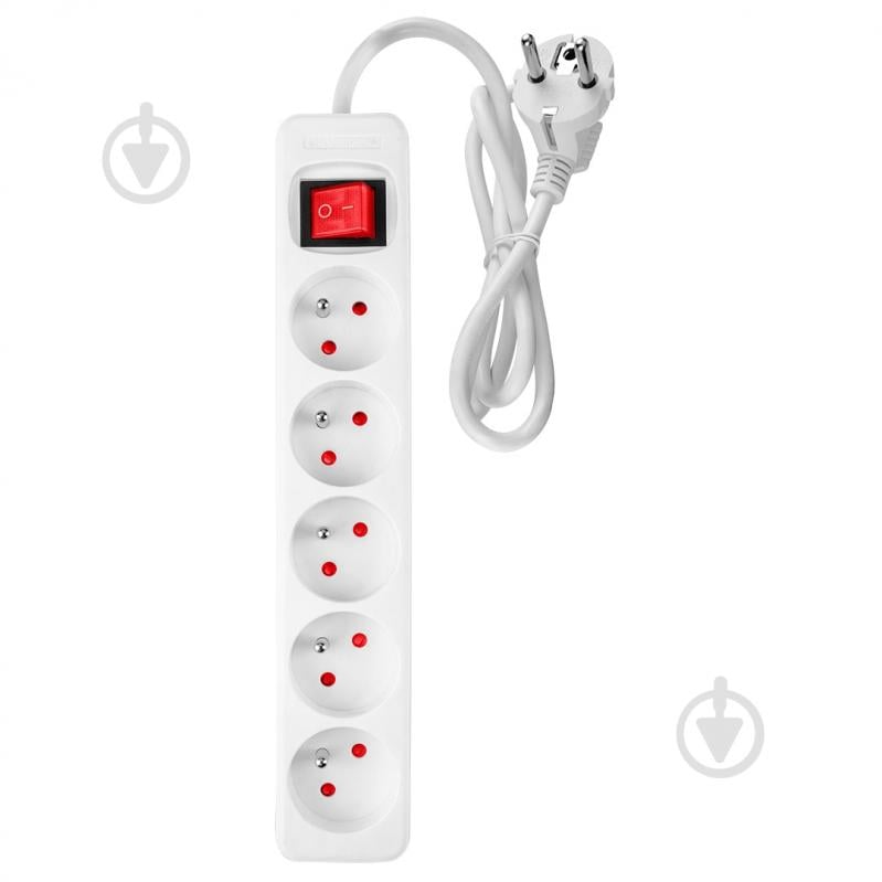 Подовжувач з вимикачем NEO tools із заземленням 5 гн. білий 1,5 м 90-177 - фото 1 Подовжувач з вимикачем NEO tools із заземленням 5 гн. білий 1,5 м 90-177 - фото 1