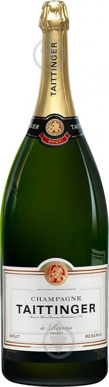 Шампанське Taittinger Brut Reserve біле брют 12,5% у дерев'яній коробці 6 л - фото 1