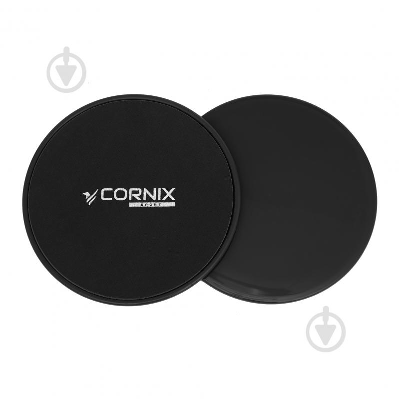 Фітнес-диск для глайдингу Cornix Sliding Disc 2 шт. XR-0178 Black - фото 1