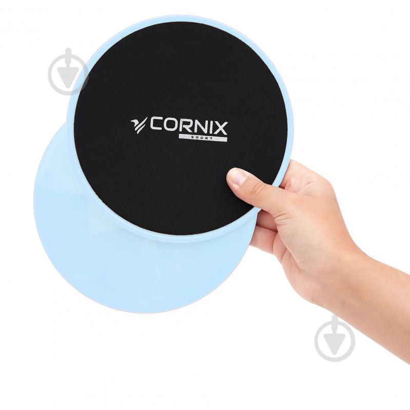 Фітнес-диск для глайдингу Cornix Sliding Disc 2 шт. XR-0179 Sky Blue - фото 3