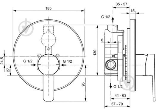 Змішувач для душу Ideal Standard Gio А6109АА - фото 3