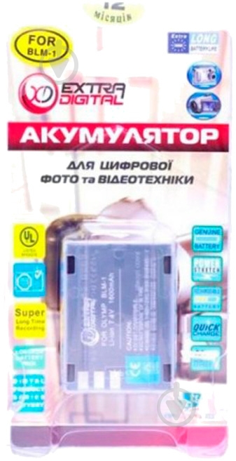 Аккумулятор EXTRADIGITAL Olympus PS-BLM1 1600мА*ч (BDO2544) - фото 3