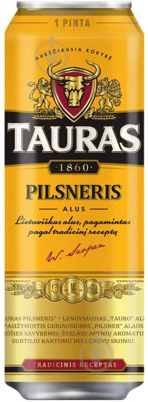 Пиво Tauras Pilsneris светлое 4.6 % ж/б 0,568 л - фото 1