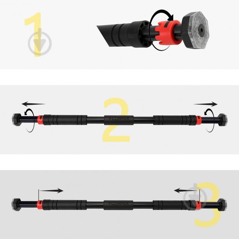 Турнік дверний Cornix розсувний 90-130 см XR-0170 - фото 5