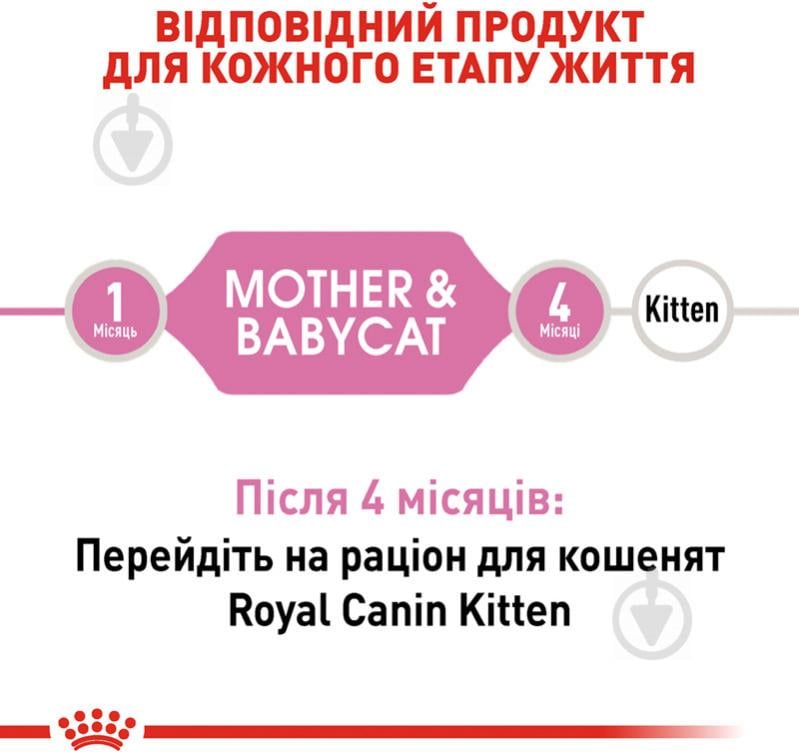 Корм вологий для кошенят від 4 місяців і годуючих кішок Royal Canin Mother and Babycat свійська птиця, рис 195 г - фото 4