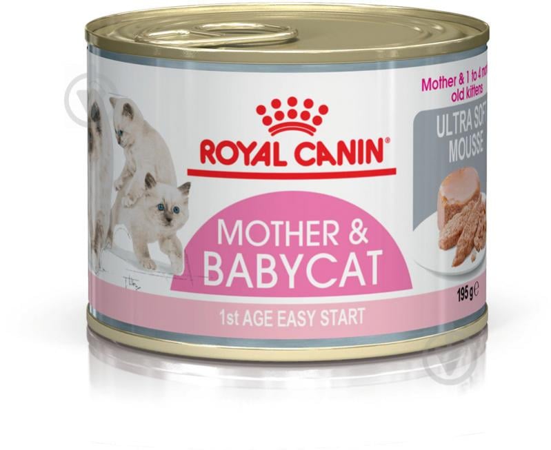 Корм вологий для кошенят від 4 місяців і годуючих кішок Royal Canin Mother and Babycat свійська птиця, рис 195 г - фото 2