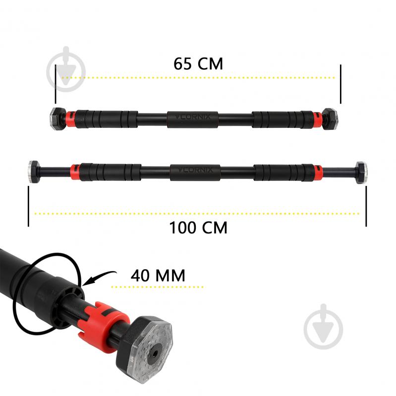 Турнік дверний Cornix розсувний 65-100 см XR-0171 - фото 8