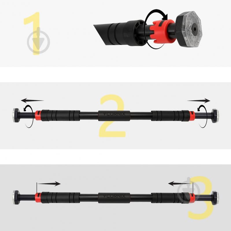 Турнік дверний Cornix розсувний 65-100 см XR-0171 - фото 3