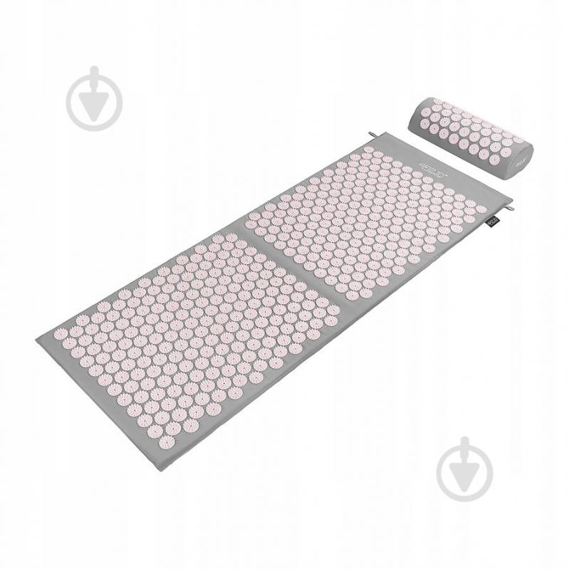 Килимок акупунктурний 4fizjo з валиком Classic Mat XL Аплікатор Кузнєцова 4FJ0288 Grey/Pink (P-5907739313294) - фото 1