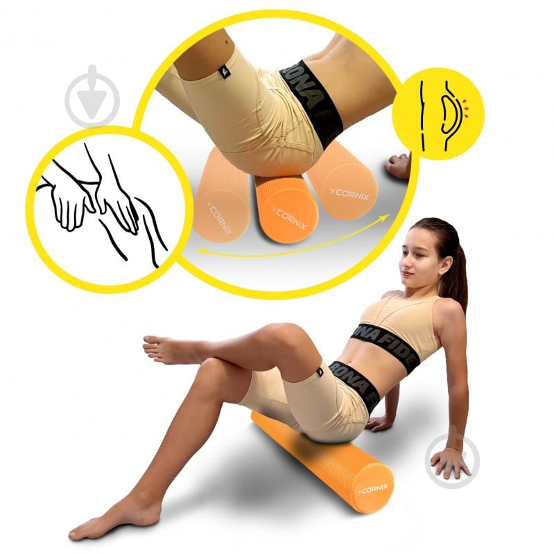 Массажный ролик Cornix EVA+ 60x15 см XR-0307 Orange - фото 7 Массажный ролик Cornix EVA+ 60x15 см XR-0307 Orange - фото 7