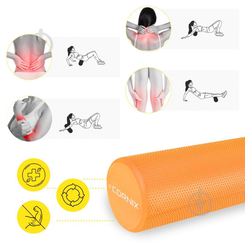 Массажный ролик Cornix EVA+ 60x15 см XR-0307 Orange - фото 5 Массажный ролик Cornix EVA+ 60x15 см XR-0307 Orange - фото 5