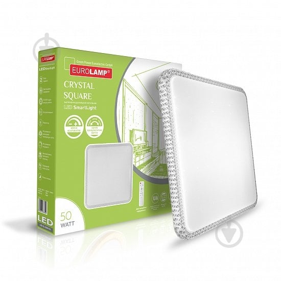 Светильник светодиодный Eurolamp Crystal Square белый 3000-6500 К LED-SL-50W-T16 - фото 1