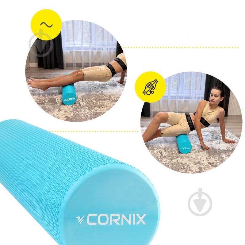 Масажний ролик Cornix EVA+ 60x15 см XR-0311 Blue - фото 8