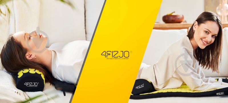 Килимок акупунктурний 4fizjo з валиком Classic Mat Аплікатор Кузнєцова 4FJ0086 Black/Yellow (P-5907739310613) - фото 9