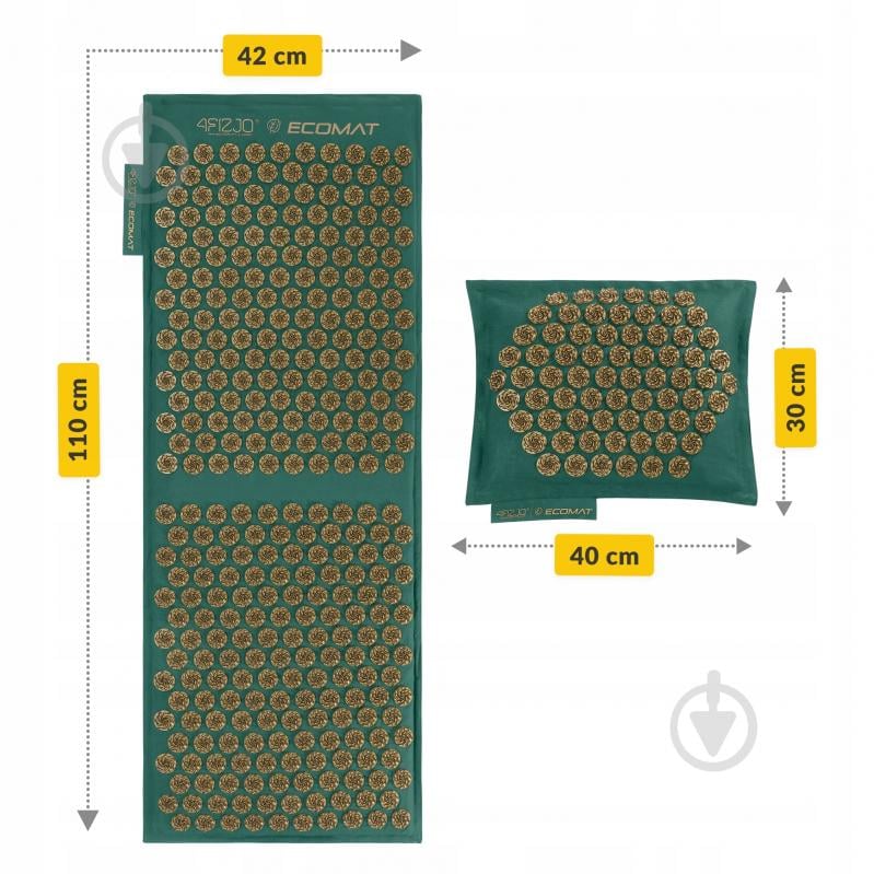 Килимок акупунктурний 4fizjo з подушкою Eco Mat XL Аплікатор Кузнєцова 4FJ0290 Navy Green/Gold (P-5907739313614) - фото 13