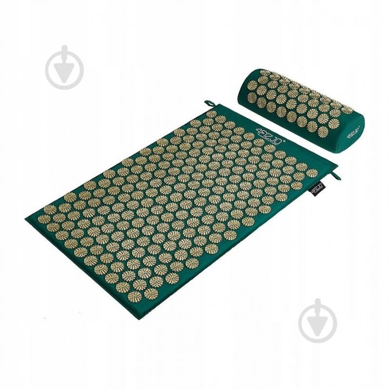 Килимок акупунктурний 4fizjo з валиком Classic Mat Аплікатор Кузнєцова 4FJ0286 Navy Green/Gold (P-5907739313300) - фото 5