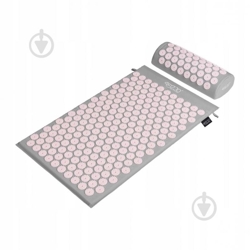 Килимок акупунктурний 4fizjo з валиком Classic Mat Аплікатор Кузнєцова 4FJ0287 Grey/Pink (P-5907739313287) - фото 4