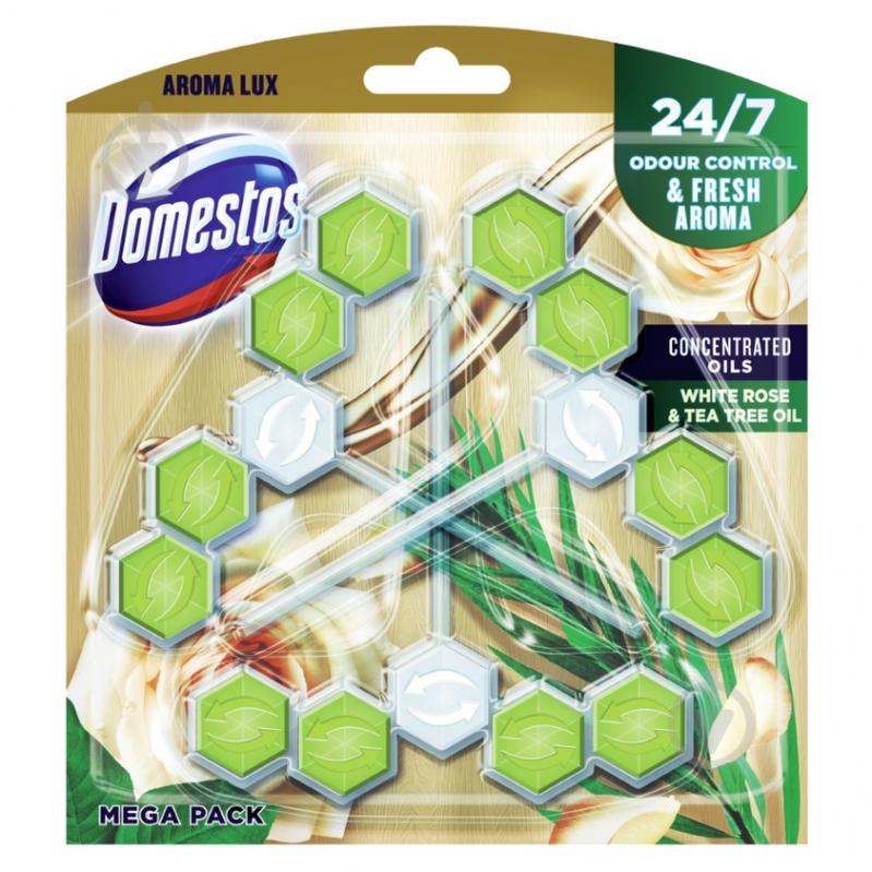 Туалетний блок Domestos Aroma Lux Свіжість білої троянди та чайного дерева 68702165 - фото 1