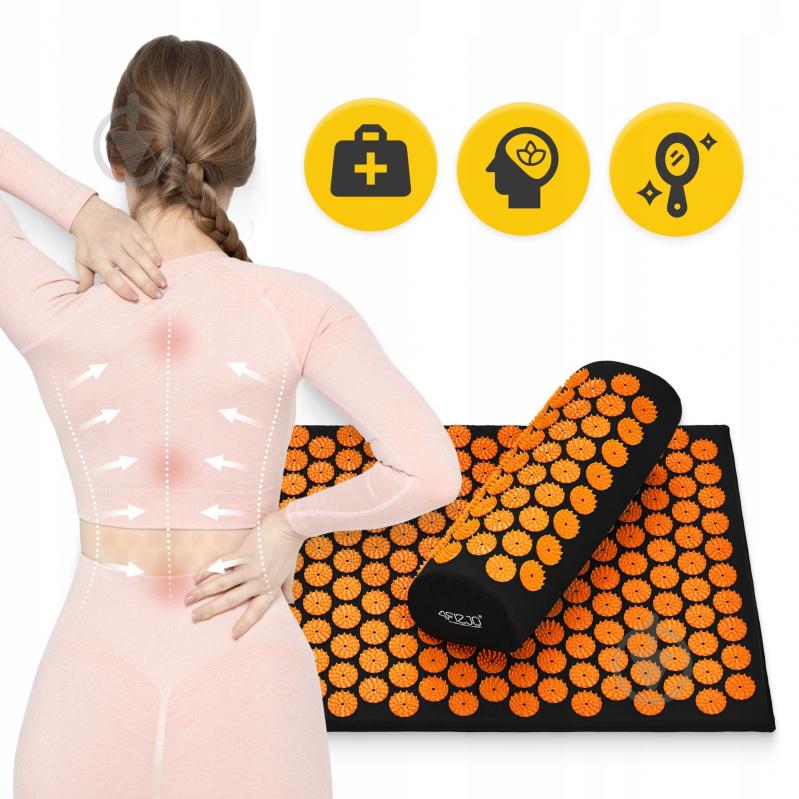 Коврик акупунктурный 4fizjo Classic Mat Аппликатор Кузнецова 4FJ0042 Black/Orange (P-5907222931752) - фото 3
