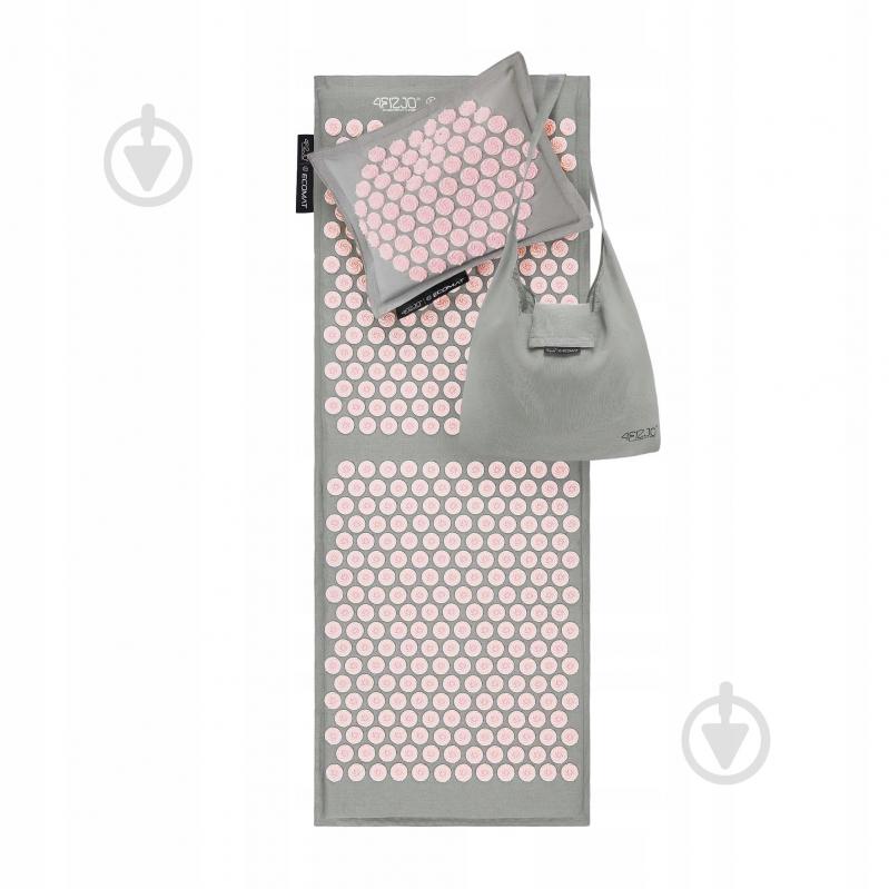 Килимок акупунктурний 4fizjo з подушкою Eco Mat XL Аплікатор Кузнєцова 4FJ0515 Grey/Pink (P-5907739313607) - фото 3