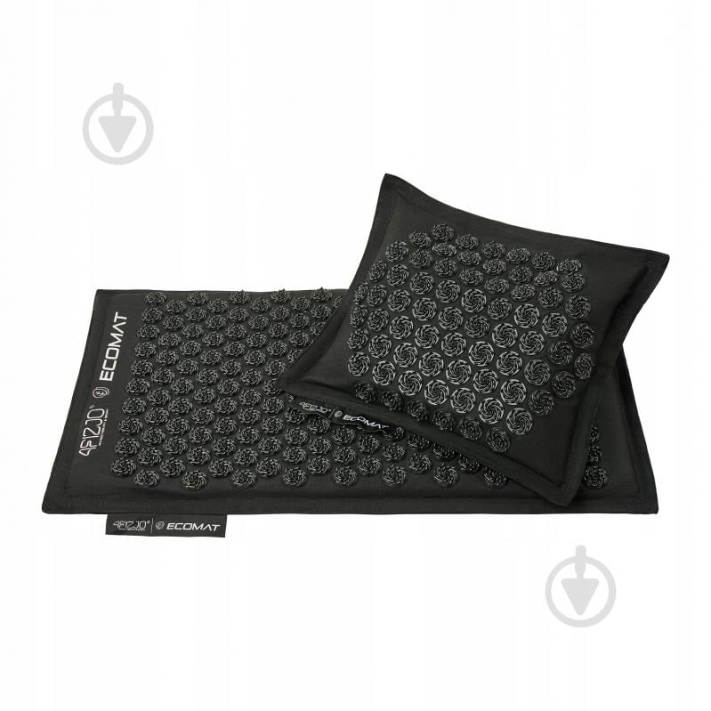 Килимок акупунктурний 4fizjo з подушкою Eco Mat Аплікатор Кузнєцова 4FJ0208 Black/Black (P-5907739312563) - фото 2