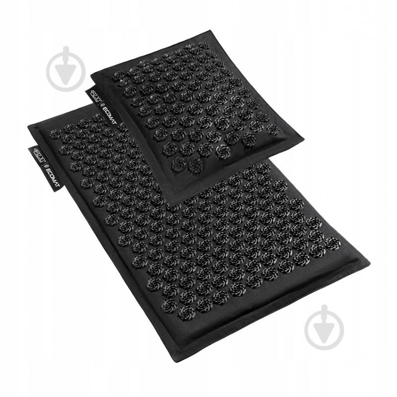 Коврик акупунктурный 4fizjo с подушкой Eco Mat Аппликатор Кузнецова 4FJ0208 Black/Black (P-5907739312563) - фото 1