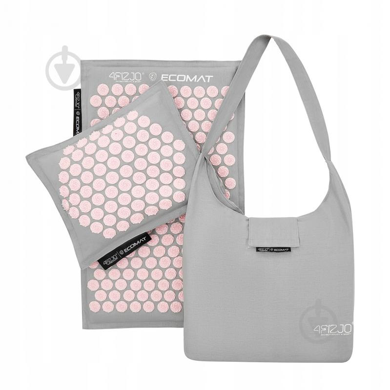 Килимок акупунктурний 4fizjo з подушкою Eco Mat Аплікатор Кузнєцова 4FJ0228 Grey/Pink (P-5907739312174) - фото 3