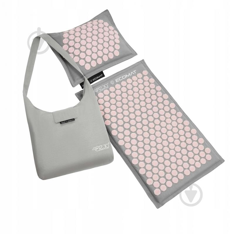 Килимок акупунктурний 4fizjo з подушкою Eco Mat Аплікатор Кузнєцова 4FJ0228 Grey/Pink (P-5907739312174) - фото 2