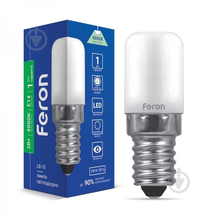 Лампа світлодіодна Feron 2 Вт T26 E14 4000 К LB-10 - фото 1